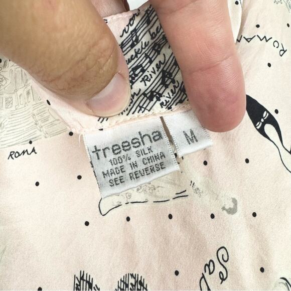 Vintage Silk Fairycore Coquette Girly Fashion Print Polka Dot Camisole Tank M - Picture 11 of 12